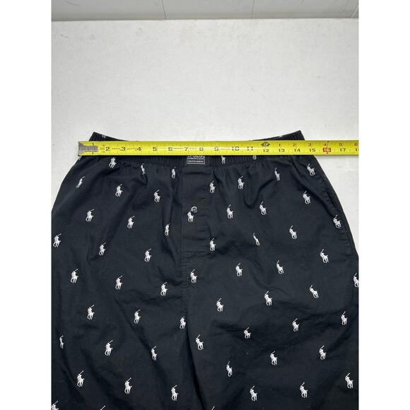 Ralph Lauren Black & White Polo Signature Pony Pajama Pant Size M - Picture 3 of 5